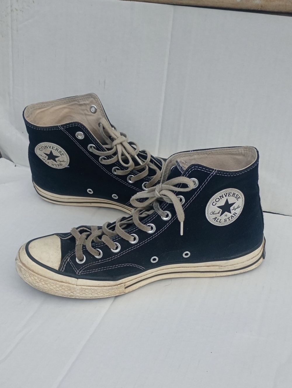 Men's 9.6 Converse All Stars Chuck Taylor High-Top Canvas Sneakers Black Y2K